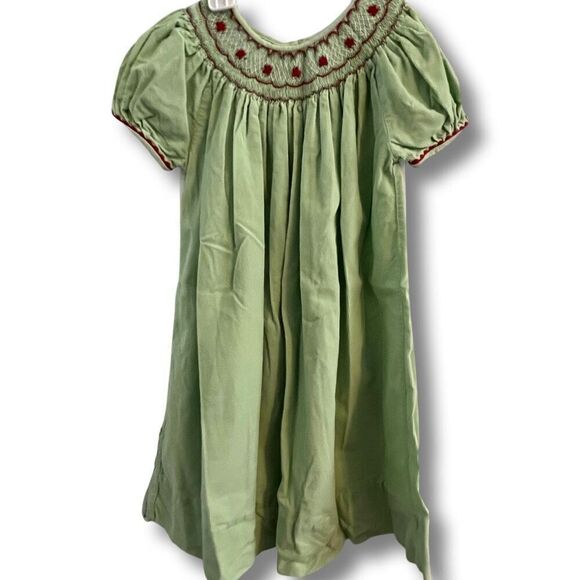 Maria Elena Light Green Corduroy Smocked Dress Little Kids Size 5 Fall Winter Ho - Picture 1 of 5